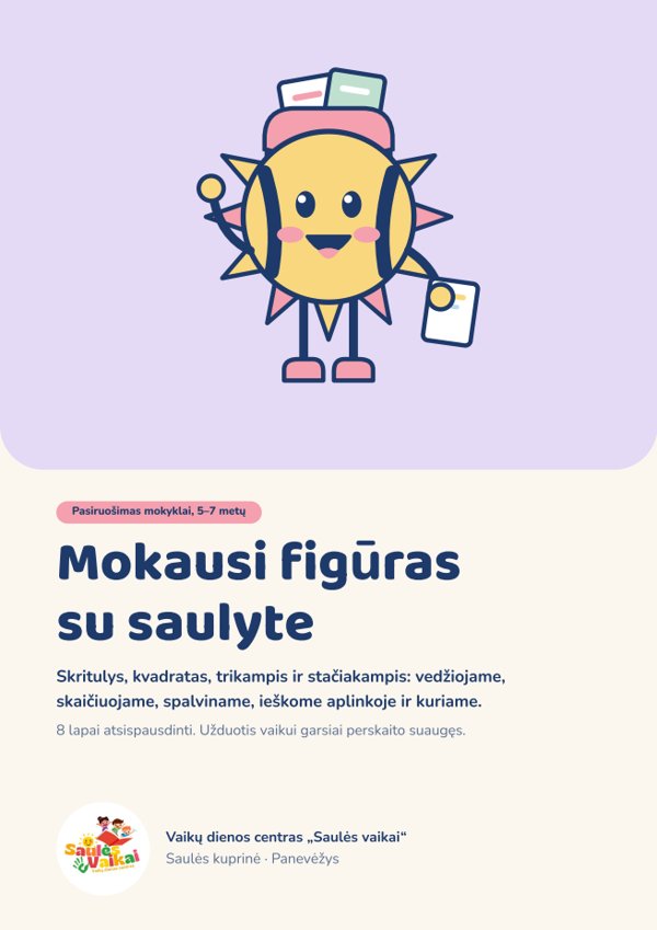 „Mokausi figūras su saulyte“ viršelis
