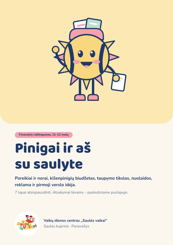 „Pinigai ir aš su saulyte“ viršelis