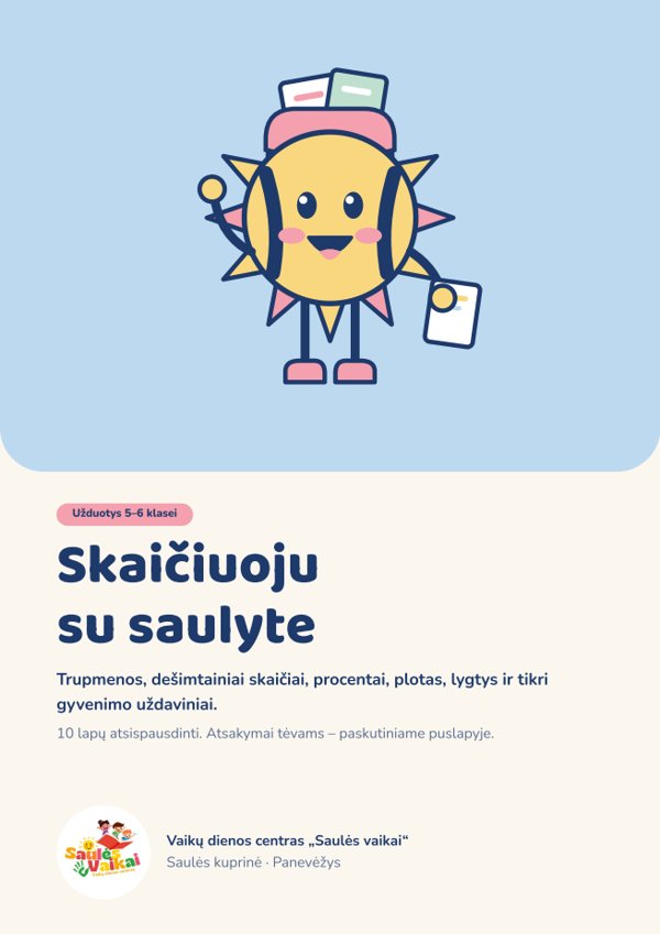 „Skaičiuoju su saulyte“ viršelis