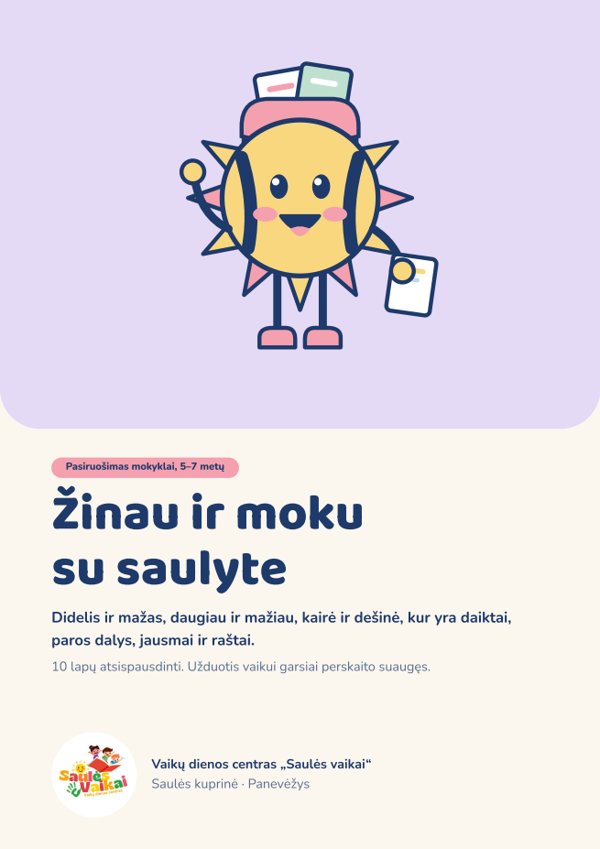 „Žinau ir moku su saulyte“ viršelis